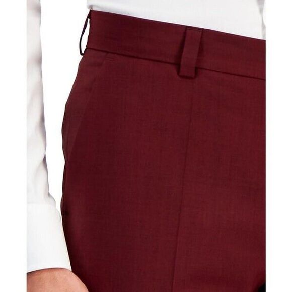 Hugo by Hugo Boss Men's Modern-Fit Dark Red Suit Trousers, Dark Red, 32R - Picture 5 of 7